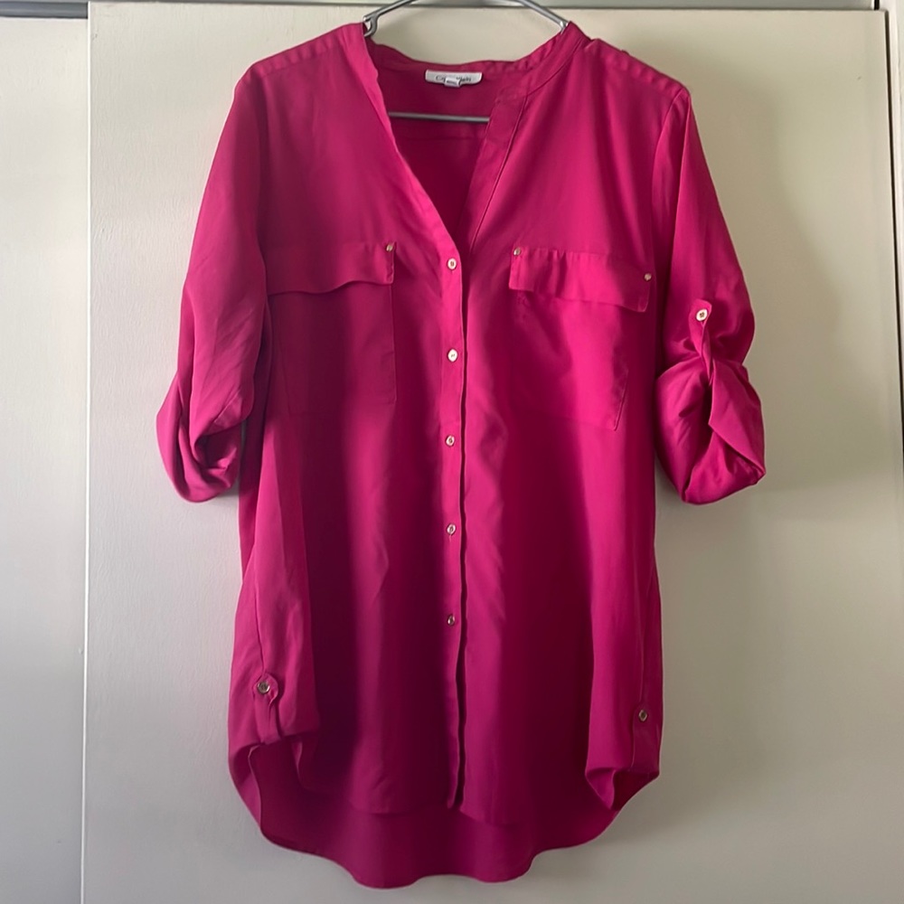 Calvin Klein, large pink button down.